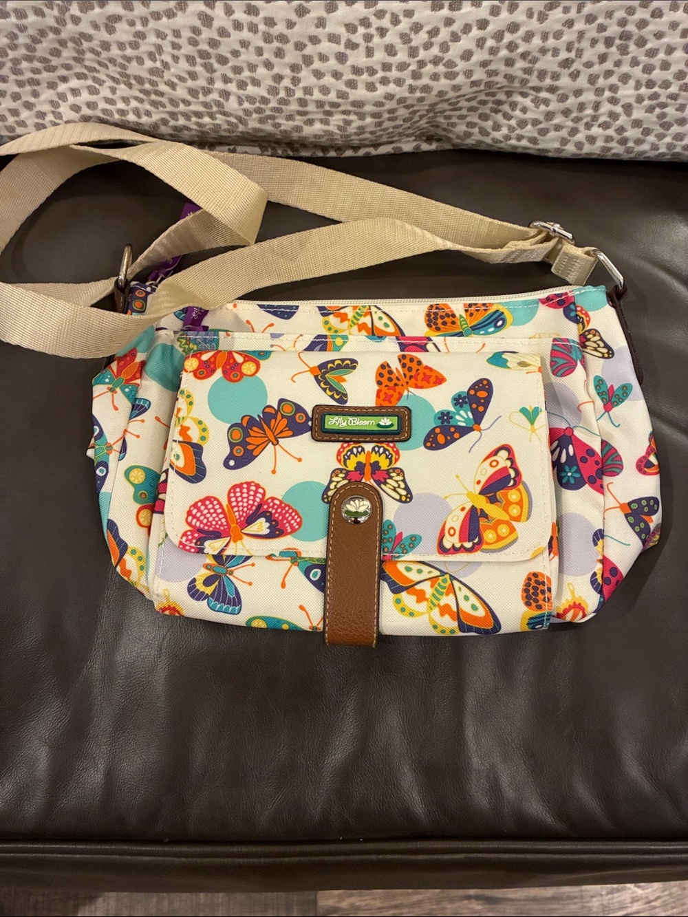Lily Bloom Multicolor Butterfly Crossbody Bag